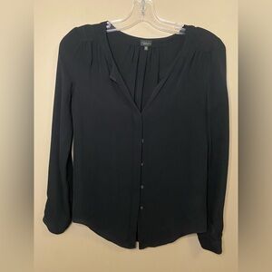 Babaton 100% Silk Black Long Sleeve Blouse